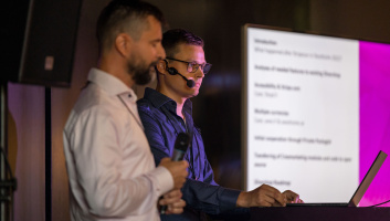 kalle and niklas presenting at stripecon europe 2023 image