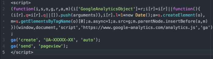Custom GA code js snippet