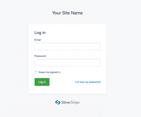 New Silverstripe CMS login form