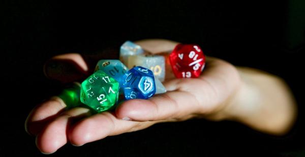 Dice in hand