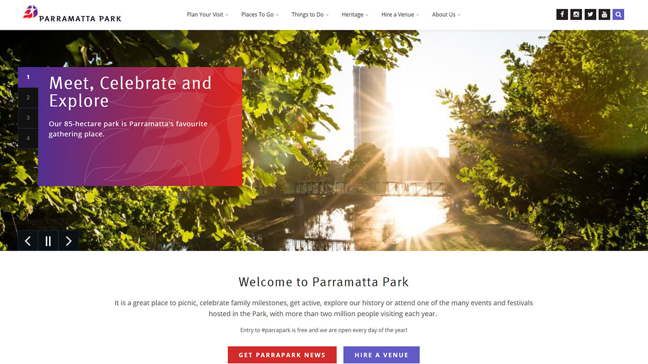 Parramatta Park Website Upgrade (IRX)