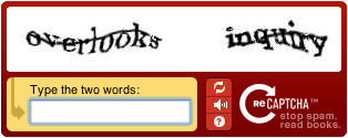 Screenshot of Recaptcha field